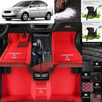 For Hyundai Accent Car Floor Mats Custom Luxury Waterproof Auto Liners Carpets Foto 1 de 4