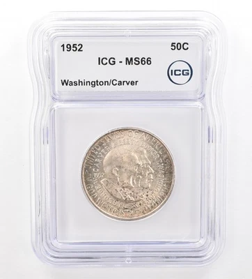 1952 Washington Carver Commemorative Half Dollar MS66 ICG Nice Tone *7356 - Image 1 of 3