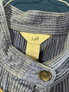 J Jill Jacke Gr. L puderblau Samt Cord Biker / Truckerjacke Baumwolle - Bild 1 von 10
