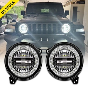 2PCS Newest Brightest 9'' LED Halo Headlights For Jeep Wrangler JL JLU 2018-2025 - Picture 1 of 14