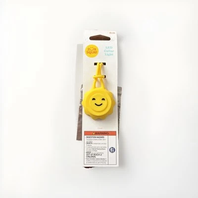 Collar de perro de silicona LED Sun Squad amarillo claro sonriente - NUEVO Foto 1 de 4