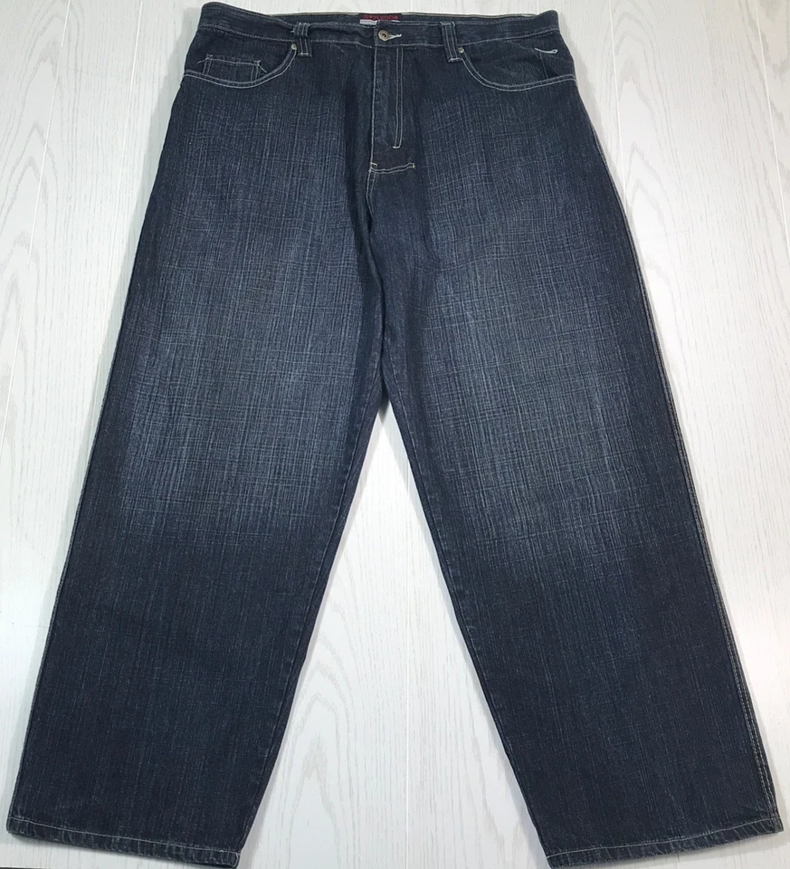 Vintage Y2K Baggy Wide Leg Jeans Men 40x32 Evolution Cotton Blue Hip Hop Skater - Image 1 of 4