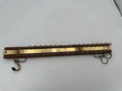 🌟Wood & Brass Tie Rack Closet Organizer 36 HOOKS Wall Mount🌟 — 第 1/4 张图片