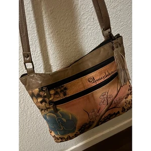 Anuschka Handtasche handbemalt verstellbarer Schulterriemen - Bild 1 von 8