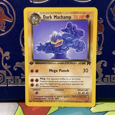 DARK MACHAMP 27/82 Team Rocket 1st EDITION non-holo rare Pokemon TCG card NM - Image 1 of 4