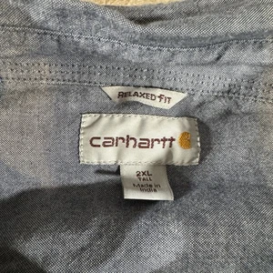 Camisa de cambray holgada para hombre Carhartt, talla 2XL alta mancha en la espalda - Imagen 1 de 7