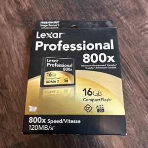 New In Box Unopened Lexar Professional 800x 16GB Compact Flash - Picture 1 of 2