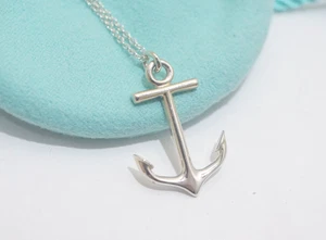 Tiffany & Co. Sterlingsilber Anker Anhänger Halskette 16" - Bild 1 von 6