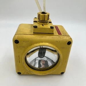 Vintage USN Naval Searchlight by Rosslar Company – Industrial Yellow Lamp - Picture 1 of 7