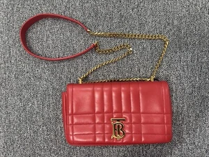 BURBERRY Lola Small Quilted Red Shoulder Bag - Picture 1 of 6