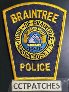 BRAINTREE, MASSACHUSETTS POLICE SHOULDER PATCH MA - Picture 1 of 2