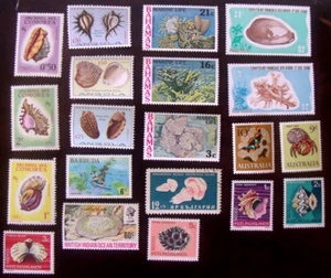 20 Marine life Stamps Lot#492 Afars, Cocos, Bahamas, Angola, Comores, Indian O. - Picture 1 of 1