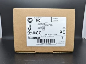 Allen Bradley 100-C43D00 120VAC 43A 3P Schütz kein AUX-Kontakt Neu im Karton USA - Bild 1 von 8