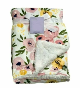 Baby Fleece Blanket Newborn Toddler | 75x100cm | Pram Cot Moses | Pink Roses - Picture 1 of 5