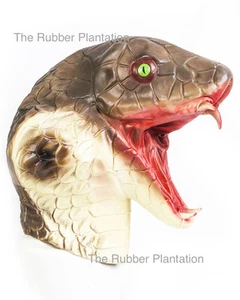 Schlangenmaske Kobra Kostüm Reptil Eidechse Halloween Klapperschlange Erwachsenengröße - Bild 1 von 3