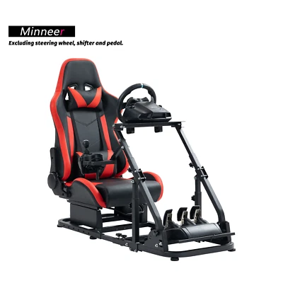 Minneer Racing Simulator Cockpit mit Sitz & Unterstützung Arm Fit Logitech G920