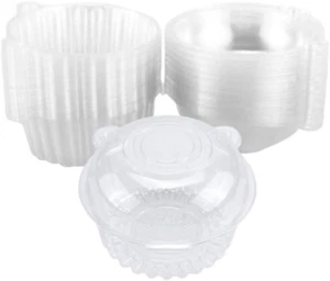 50 Pack Plastic Single Individual Cupcake Muffin Dome Holders Cases Boxes Cups P - Picture 1 of 7
