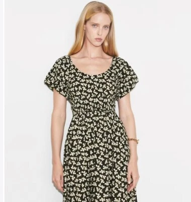 Novo Vestido Midi Tory Burch Decote Redondo Tamanho-4-Preto “Little Leaves” - Preço promocional sugerido pelo fabricante: $448 - Imagem 1 de 4