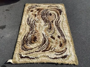 Danish Wool Rya Rug 4' X 6' 1970s new old stock mid century modern #525 581 - Picture 1 of 8