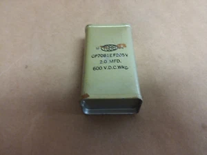 Condensador sellado herméticamente al aceite CP70B1EF205V, 600VDC 2MFD - Imagen 1 de 2