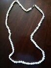 Long  White Cultured Freshwater Iregular Shaped Pearl Necklace