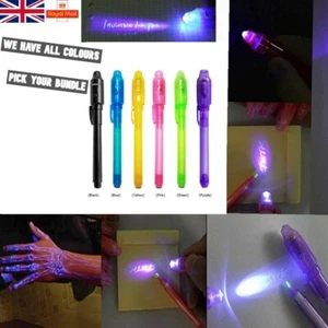 JOBLOT UV LED Light Pens Invisible Ink Secret Message Gadget Party Bags Filler - Imagen 1 de 1