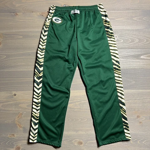 Zubaz Size Medium NFL Green Bay Packers Track Pants Camo Lines Side Panels Cover