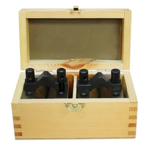 1-3/8" X 1-3/8" X 1-3/16" "V" Block & Clamp Set Pair - Picture 1 of 4