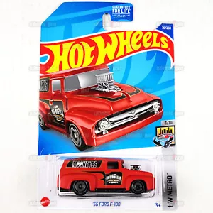 2022 Hot Wheels 56 FORD F-100 #76 red MoonEyes - HW Metro - 1:64 Mattel HCV93 - Picture 1 of 2