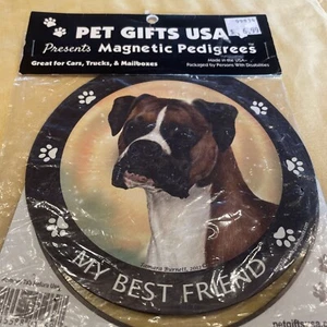 Boxer Hund Magnet für Auto LKW Briefkasten Haustier Geschenke USA Boxer mein bester Freund - Bild 1 von 4