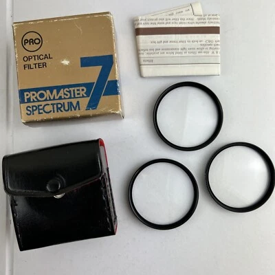 Promaster Spectrum +1 +2 +4 Macro close-up Lens Filter set of 3 kit  excellent - Image 1 of 4