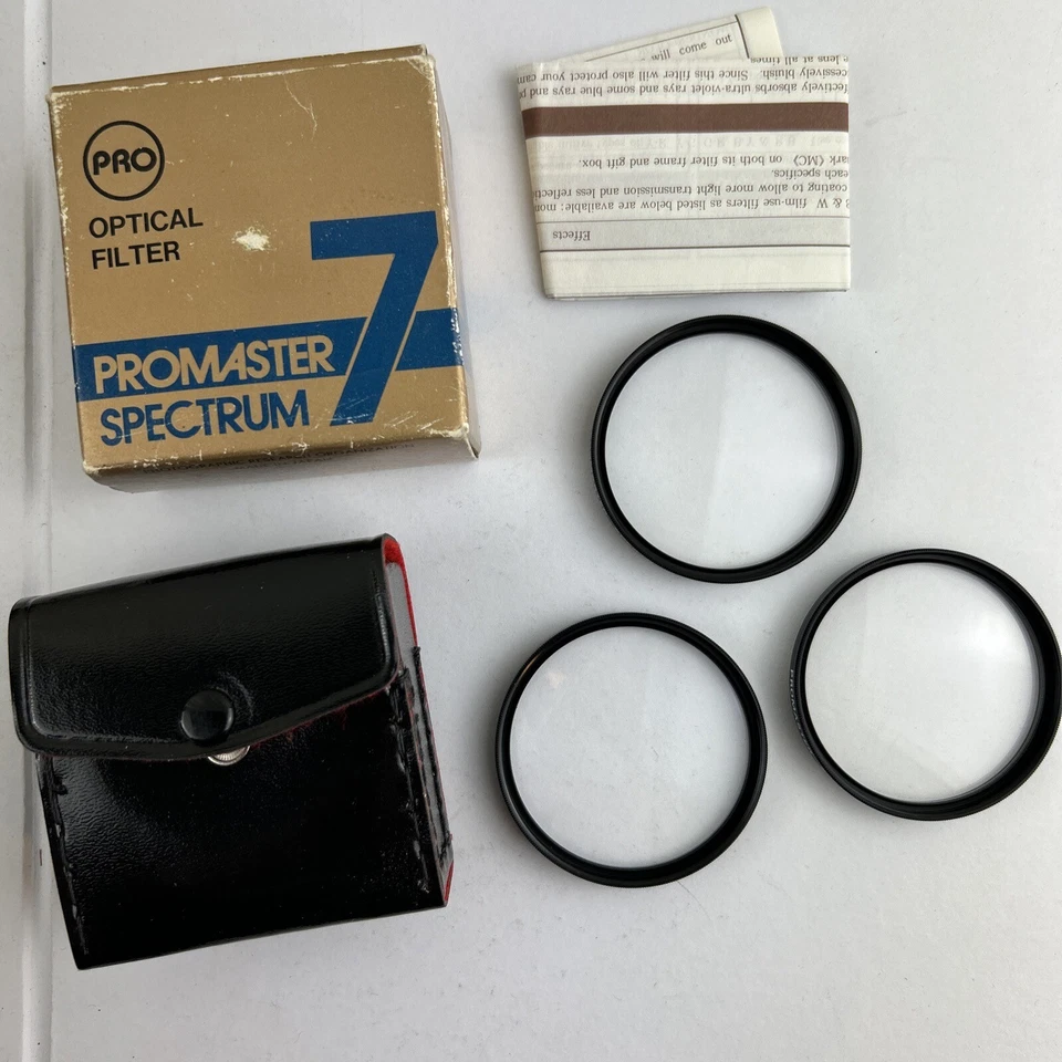Promaster Spectrum +1 +2 +4 Macro close-up Lens Filter set of 3 kit  excellent - Image 1 of 4