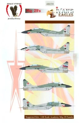 EAGLE STRIKE PRODUCTIONS 48039 - MiG-29's IVAN'S EAGLES - 1/48 DECAL - Immagine 1 di 3