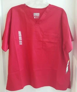NWT WonderWink Scrubs Wonderwork Women's Stretch Comfort Top Red Size 2XL - Picture 1 of 6