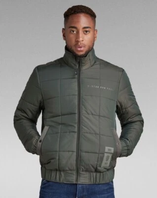 Chaqueta acolchada cuadrada verde G-Star Raw Meefic para hombre $180 nueva Foto 1 de 4