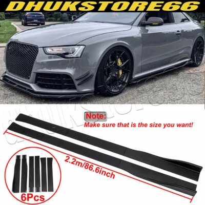 86.6'' Gloss Black Side Skirts Extension For Audi A3 S3 A4 S4 A5 S5 RS5 A7 A8 - image 1 of 4