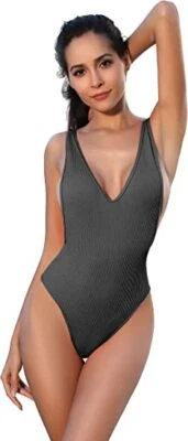 SHEKINI Frauen Bikini Backless Einteilige Bademode V-Ausschnitt Bademode ,S - Bild 1 von 4