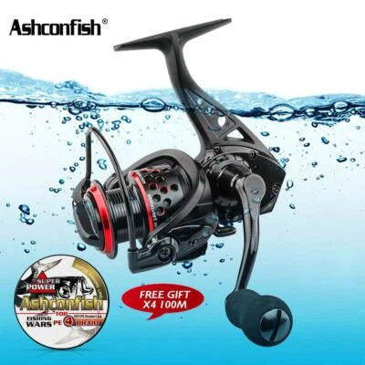 ASHCONFISH Spinning Reel R/L Hand Anti-seawater Wheel Fishing Reels with Spool Bait Feeder