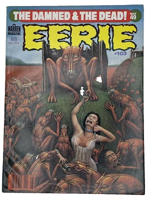 EERIE #103 Damned & The Dead! WARREN Magazine Larry Hama Writer August 1979 - Image 1 of 4