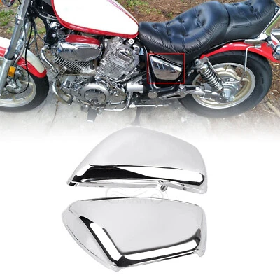 Chrome Left Right Side Battery Cover For Yamaha Virago 1100 XV1100 XV750 XV700 Foto 1 de 4