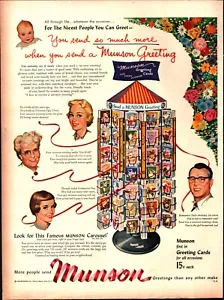 1954 Munson Greeting Cards Every Occassion Carousel Ephemera Vintage Print Ad a8 - Picture 1 of 1