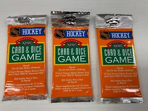 3 Packungen 1996-97 Playoff Hockey Karte & Würfel Spiel Booster 7 Erweiterungspaket - Bild 1 von 3