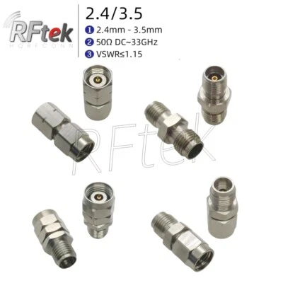 2.4mm To 3.5mm Male Female DC-33GHz RF adapter MMwave Precision test connector - Image 1 of 4