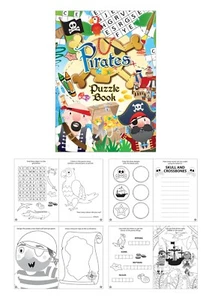 6 PIRATE Puzzle Activity Colouring books Kids Girls Party Loot Bag Fillers - Picture 1 of 1