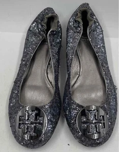 Tory Burch Reva sequin ballet flats Size 7.5 Logo Medallion - Picture 1 of 6