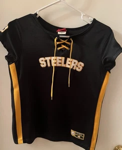 VTG NFL For Her Pittsburgh Steelers Women Lace -Up Tee Size M Stitched  - Picture 1 of 7