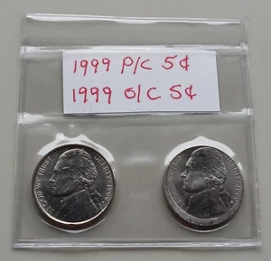 1999 Partial Collar and 1999 Off Center Error Nickel Set Uncirculated - Picture 1 of 2