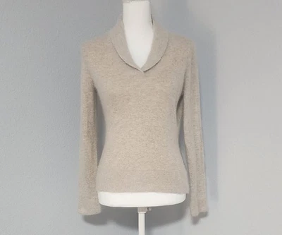 Vintage Y2K Deane & White Super Soft Beige Neutral Collared Sweater Blouse Size - Image 1 of 4