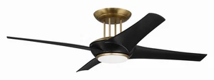 Cam 1-Light 54" Hanging Ceiling Fan in Flat Black with Satin Brass - Picture 1 of 1