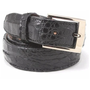 Belvedere Men's Black Crocodile Belt - Picture 1 of 5